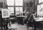 Fré Cohen in haar atelier aan de Karel du Jardinstraat 11
<br/>
http://boekwinkeltjetureluur.blogspot.nl/, 1937